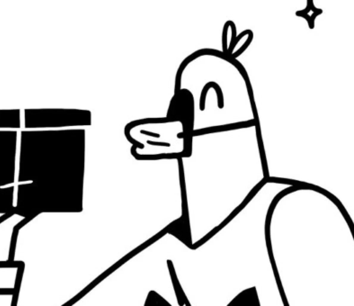 Figur mit Essenskartons
